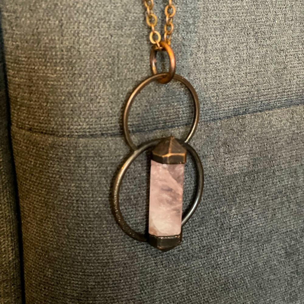 Rose Quartz Wand Crystal Necklace